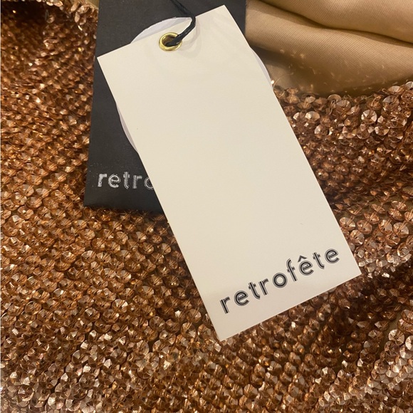 Retrofete Grace Sequin Mini Dress Bronze XS M - Picture 7 of 10